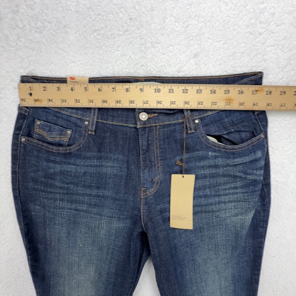 Levis 505 Straight Leg Jeans Women 14L Dark Wash Blue Denim Flap Pocket 15505 - Picture 6 of 11